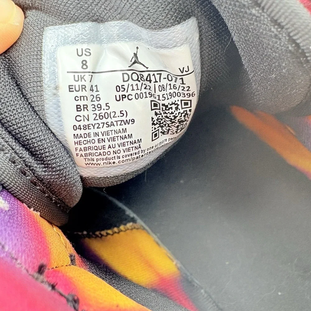 Nike Air Jordan 1 Mid SE Wear Away Shoes DQ8417-071‎ Men's 8 Black Taxi Sail